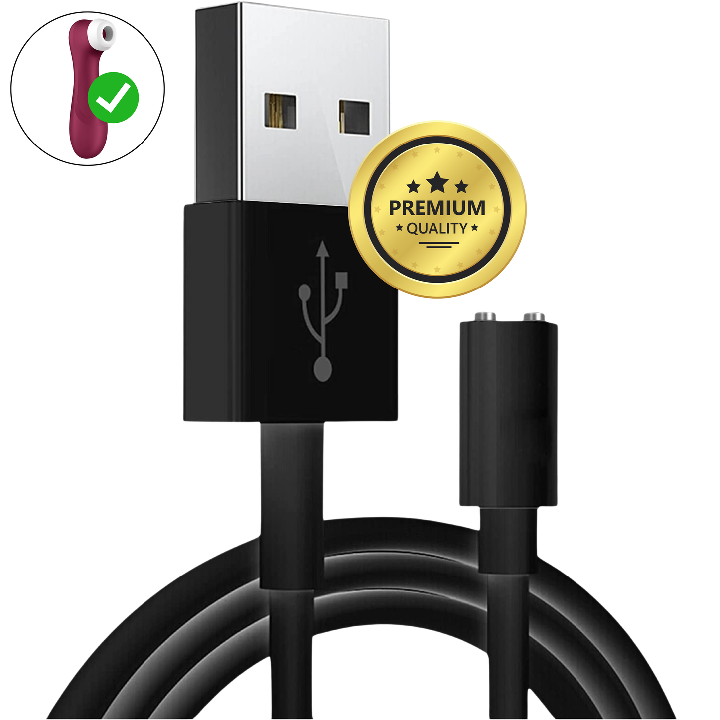 Magnetic Charging Cable - Vibrator and Satisfyer Charger (Black)